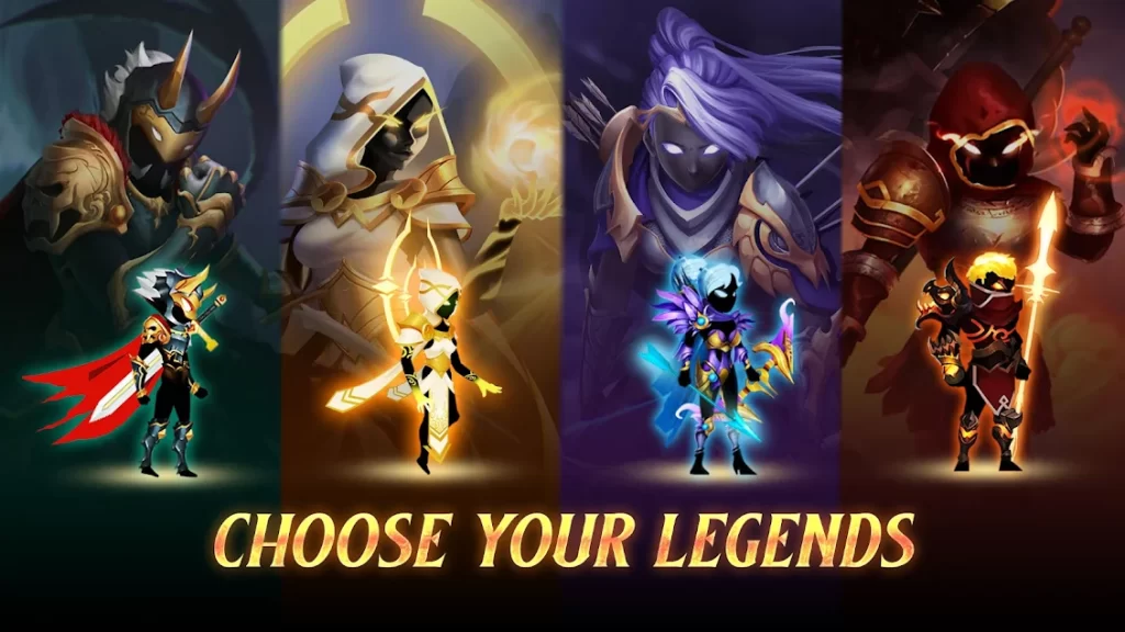 choose your legends in the stickman legends mod apk
