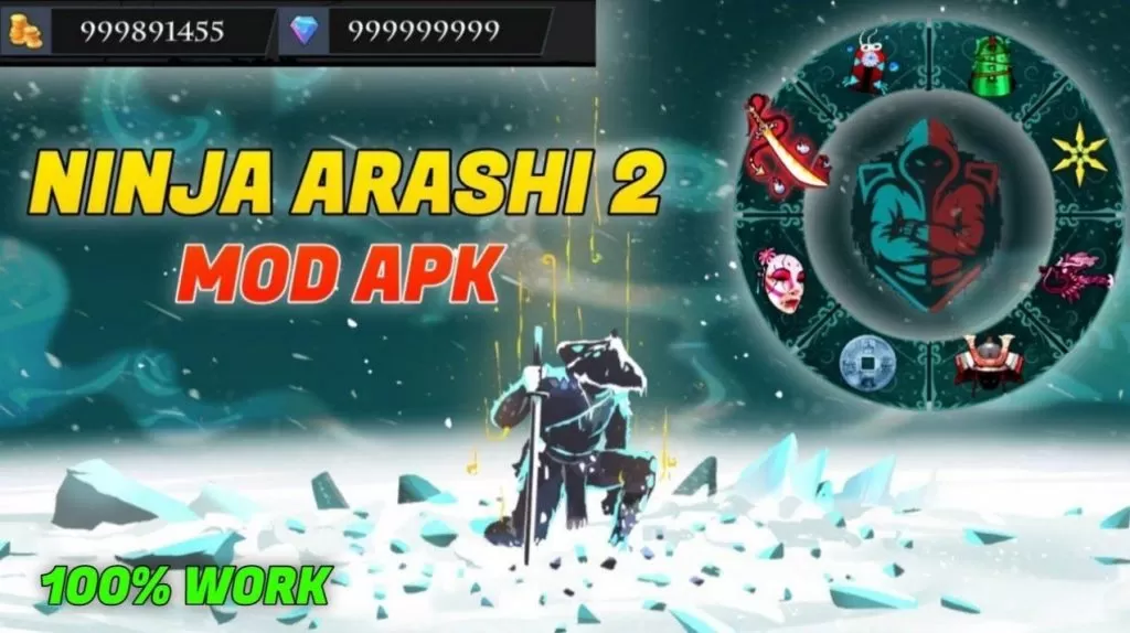 Ninja-Arashi-2-MOD-APK-Unlimited-health-and-diamonds